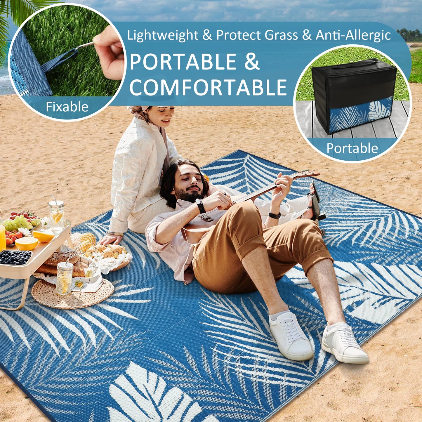 Outdoor Waterproof Rug Made From Recycled Plastic Straw