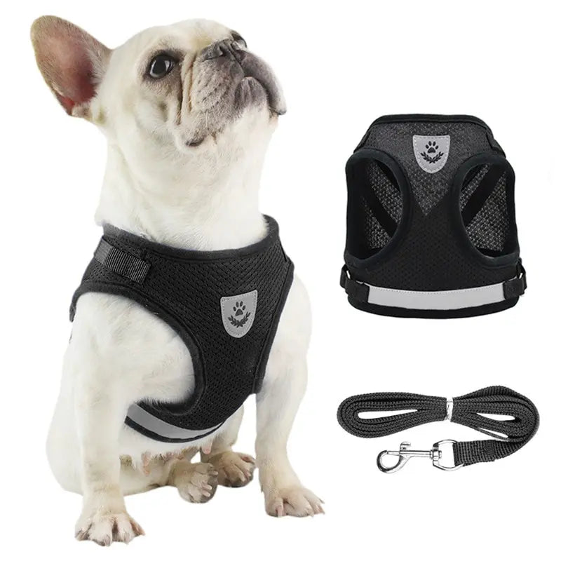 Breathable Mesh Undershirt Harness Adjustable For Pets With Reflective Straps