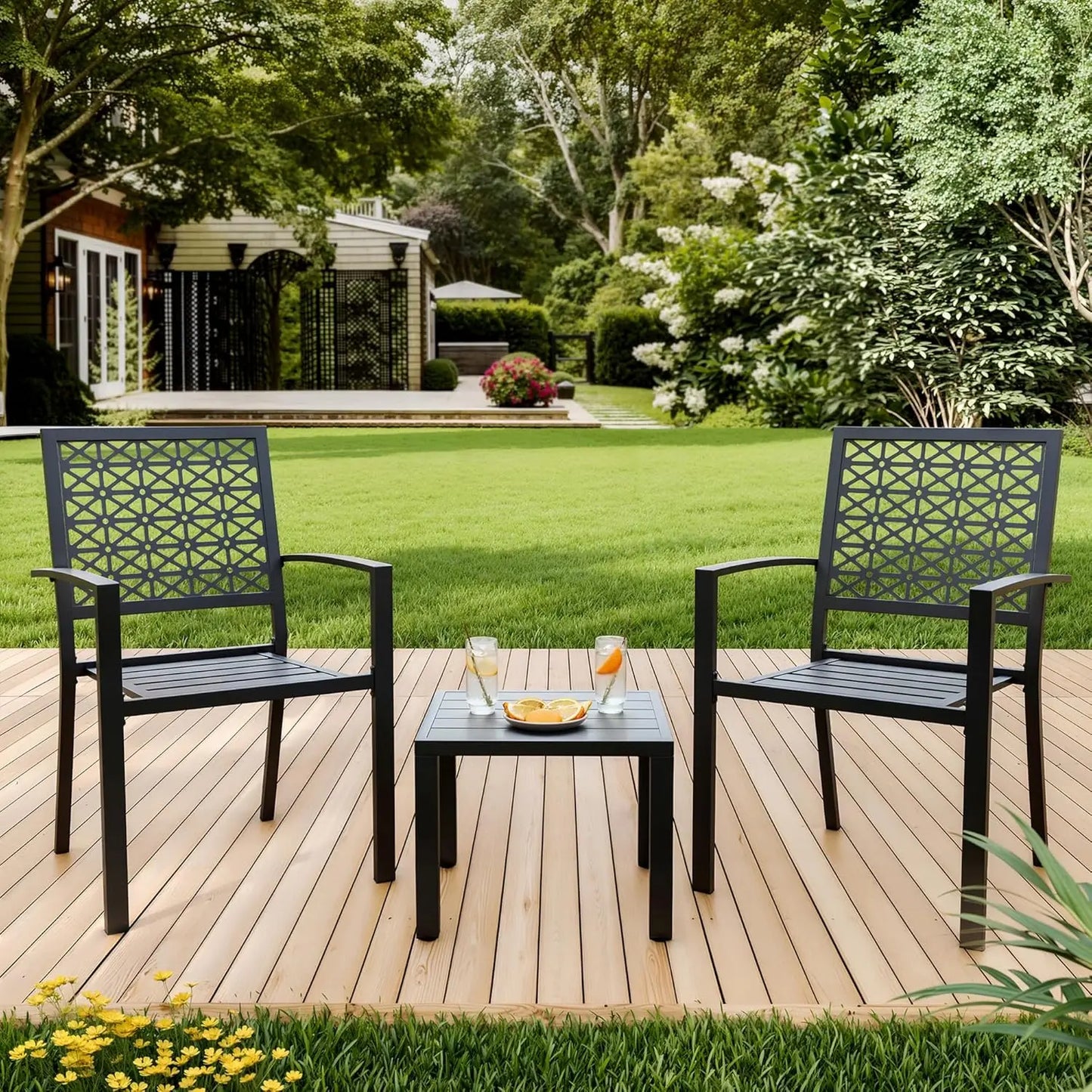 TWISTER.CK Patio Bistro Set Outdoor Iron Furniture