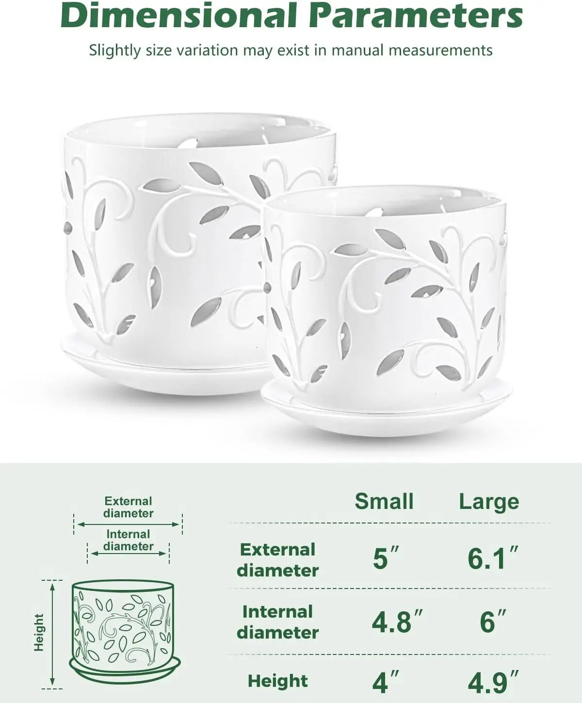 Ceramic Orchid Pot With Drainage Holes And Tray Indoor Outdoor