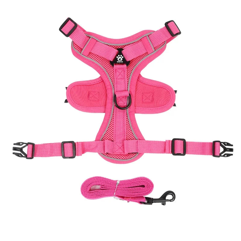 No Pull Dog Harness And Leash Set Reflective Adjustable