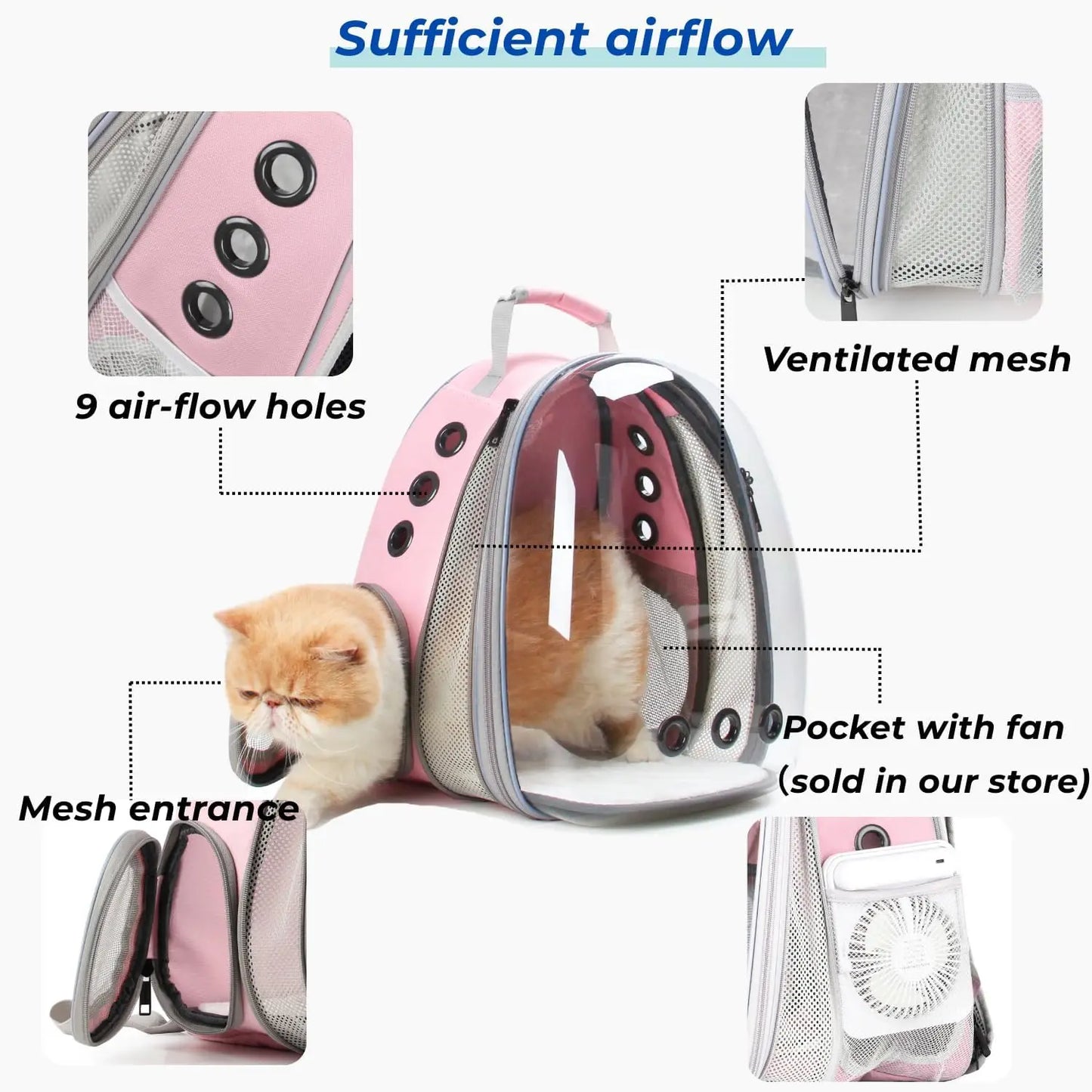 Cat Carrier Backpack With Expandable Bubble Window For Hiking