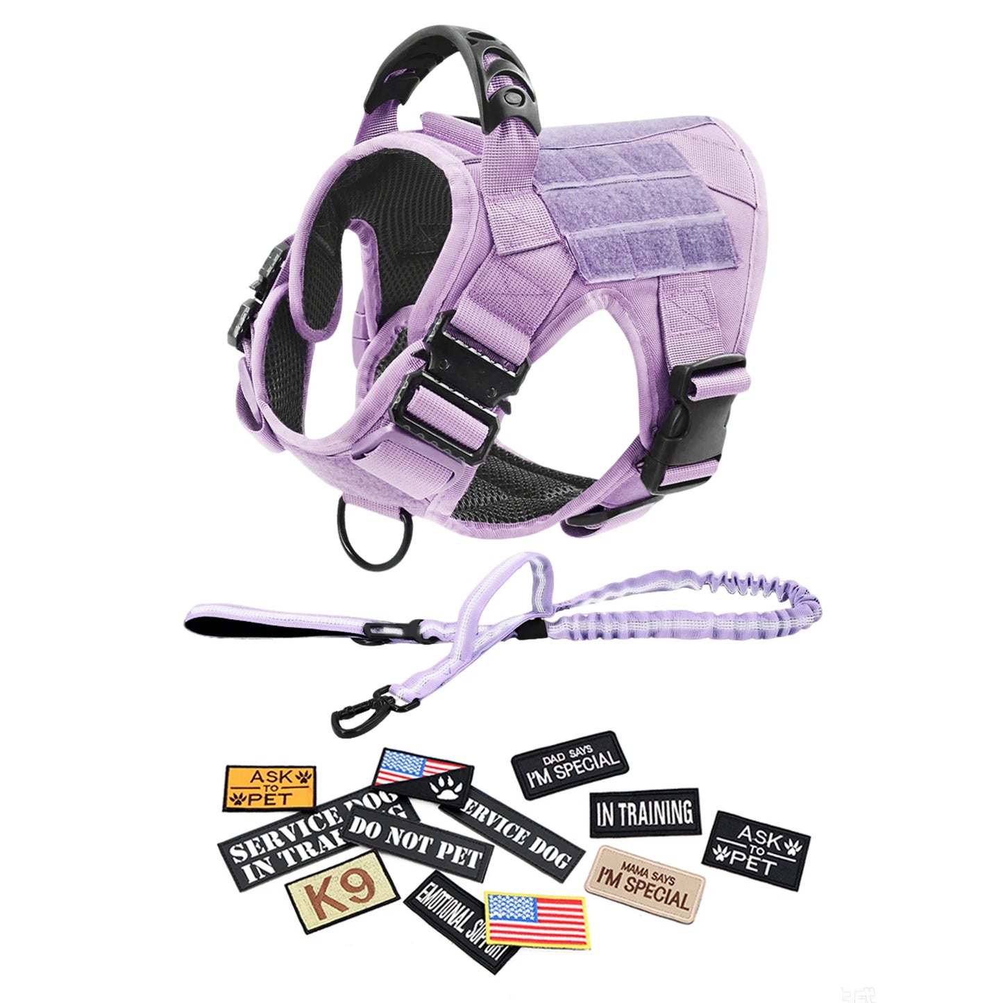 PETRAVEL Military Camouflage Nylon Dog Harness Leash Adjustable
