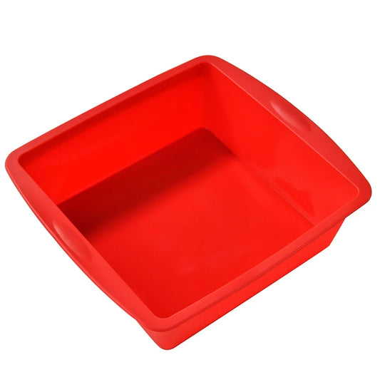Silicone Square Cake Plate Nonstick With Anti Slip Handle