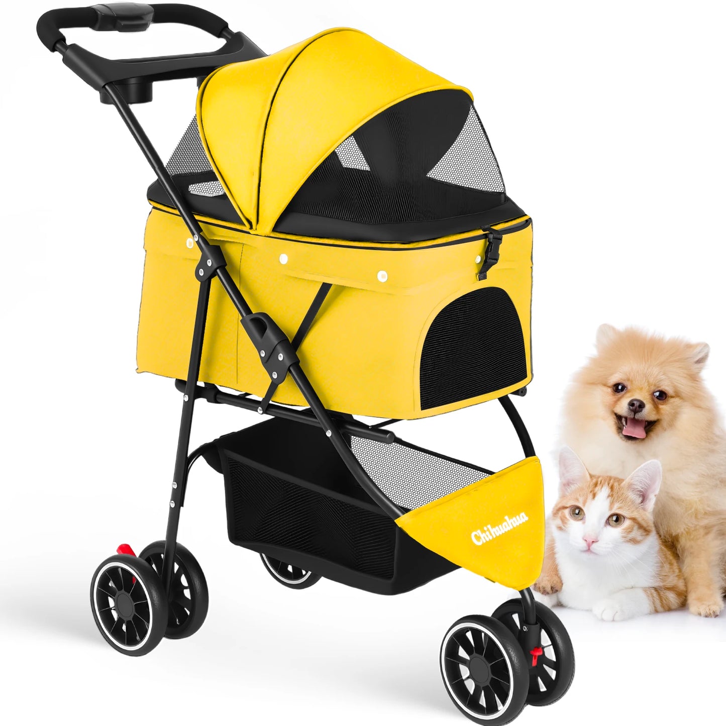 Chihuahua Pet Stroller for Small and Medium Dogs Cats Foldable