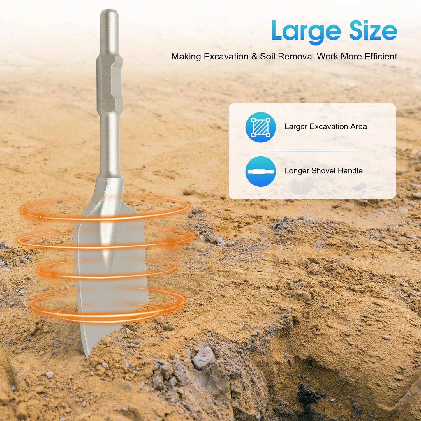 40Cr Steel Demolition Shovel Attachment For Jack Hammer