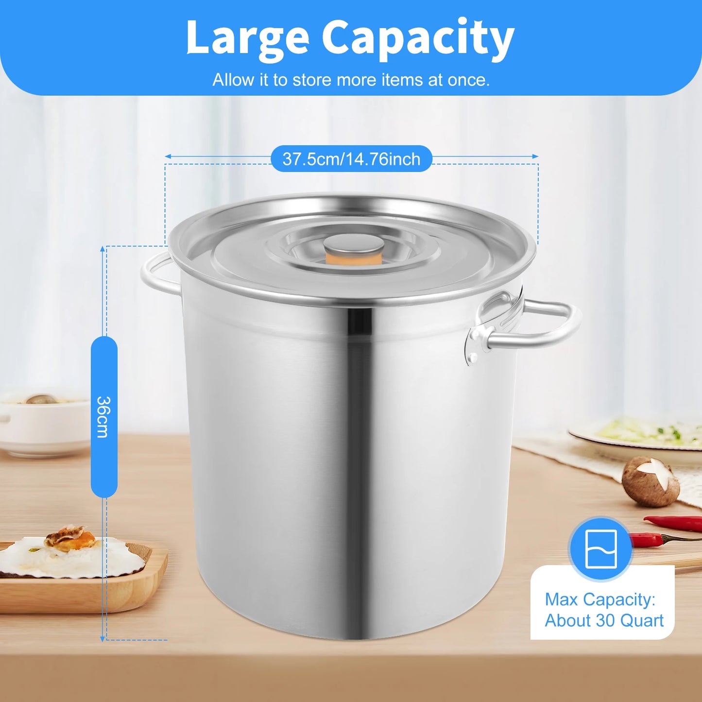 Stainless Steel Soup And Stock Pot With Lid And Durable Handles For Everyday Use