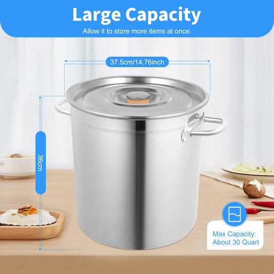 Stainless Steel Soup And Stock Pot With Lid And Durable Handles For Everyday Use