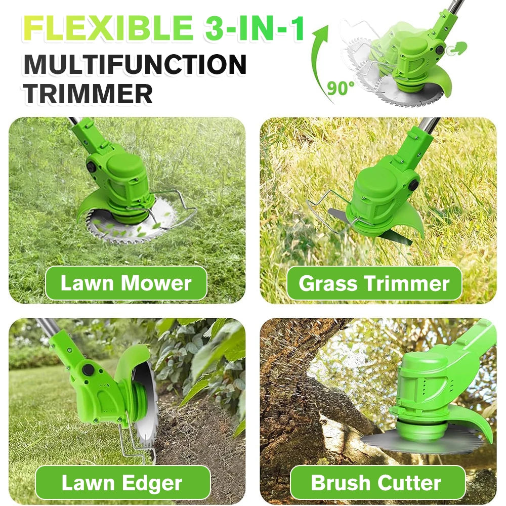 Cordless Weed Eater Lawn Edger Trimmer With 2 Batteries, Lightweight