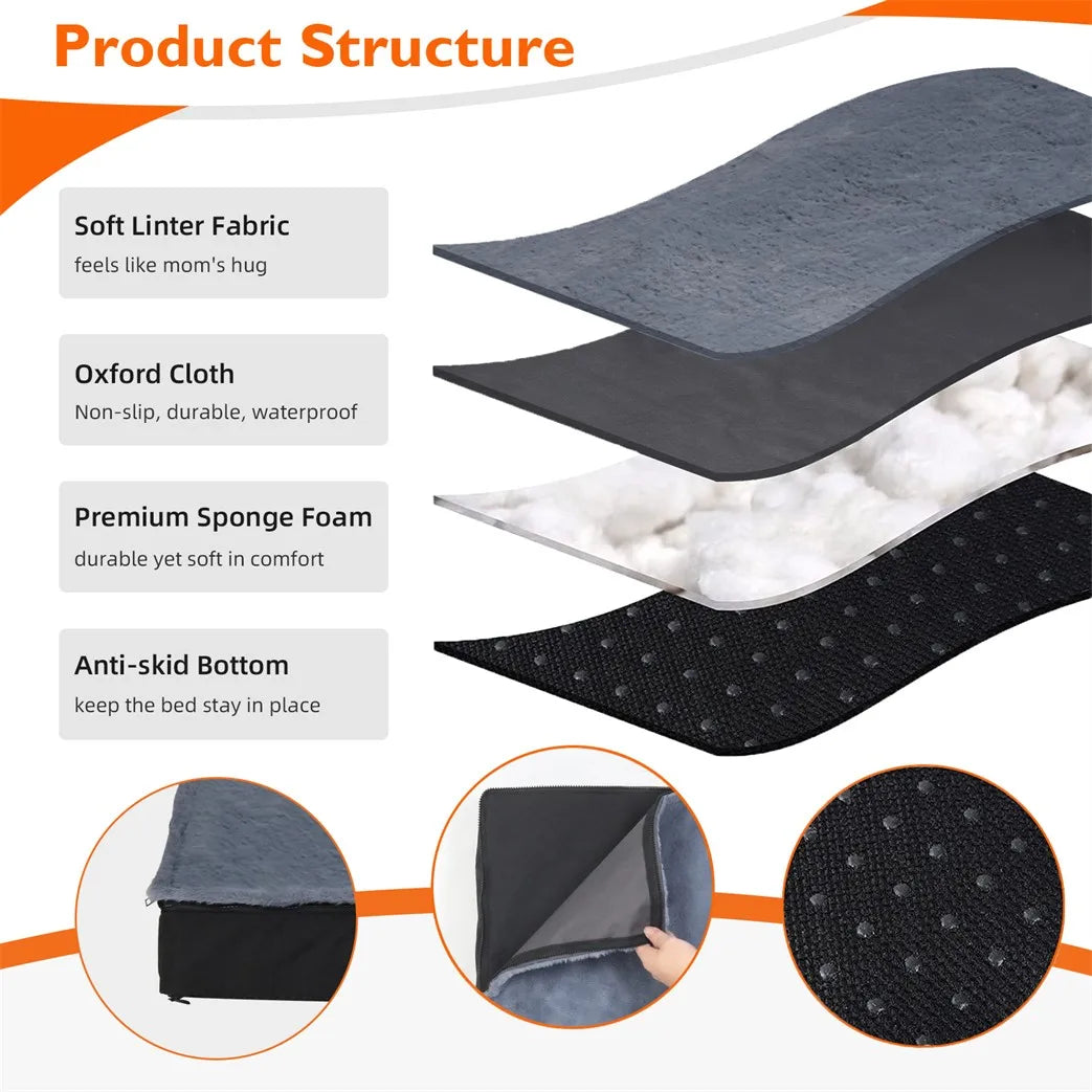 BORWART CN Orthopaedic Dog Bed Waterproof Removable Washable Cover Crate