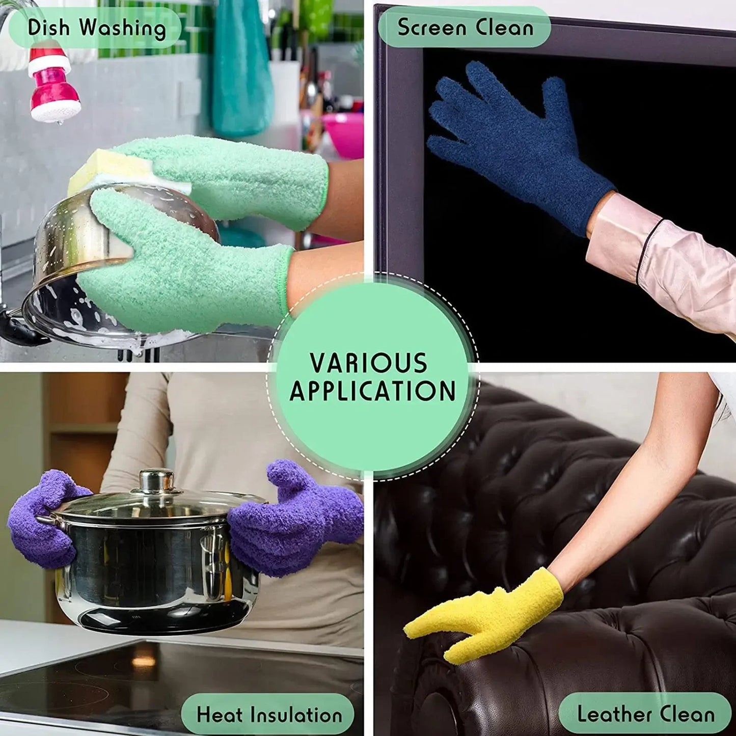 Microfiber Cleaning Glove Coral Velvet for Car Detailing and Dust Removal