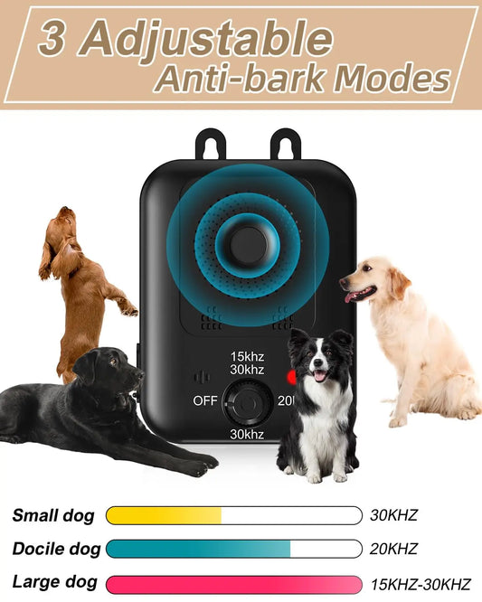 PetEdu Automatic Bark Deterrent Device Ultrasonic Rechargeable Indoor Outdoor