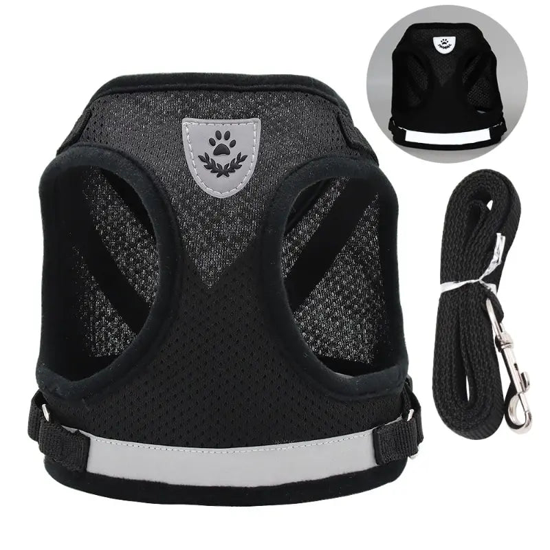 Breathable Mesh Undershirt Harness Adjustable For Pets With Reflective Straps