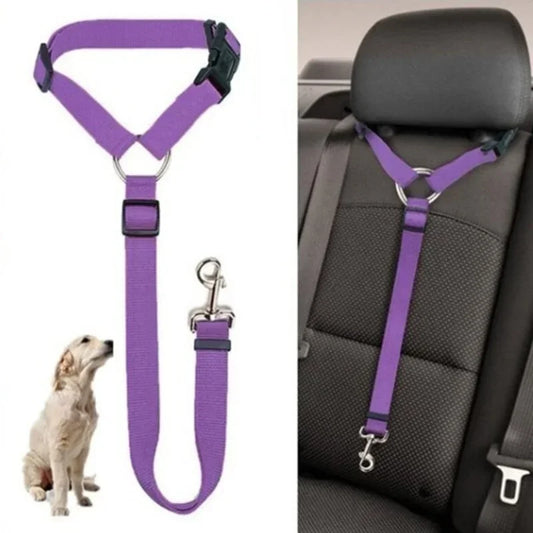 Pet Car Seat Belt and Leash Nylon Adjustable Harness
