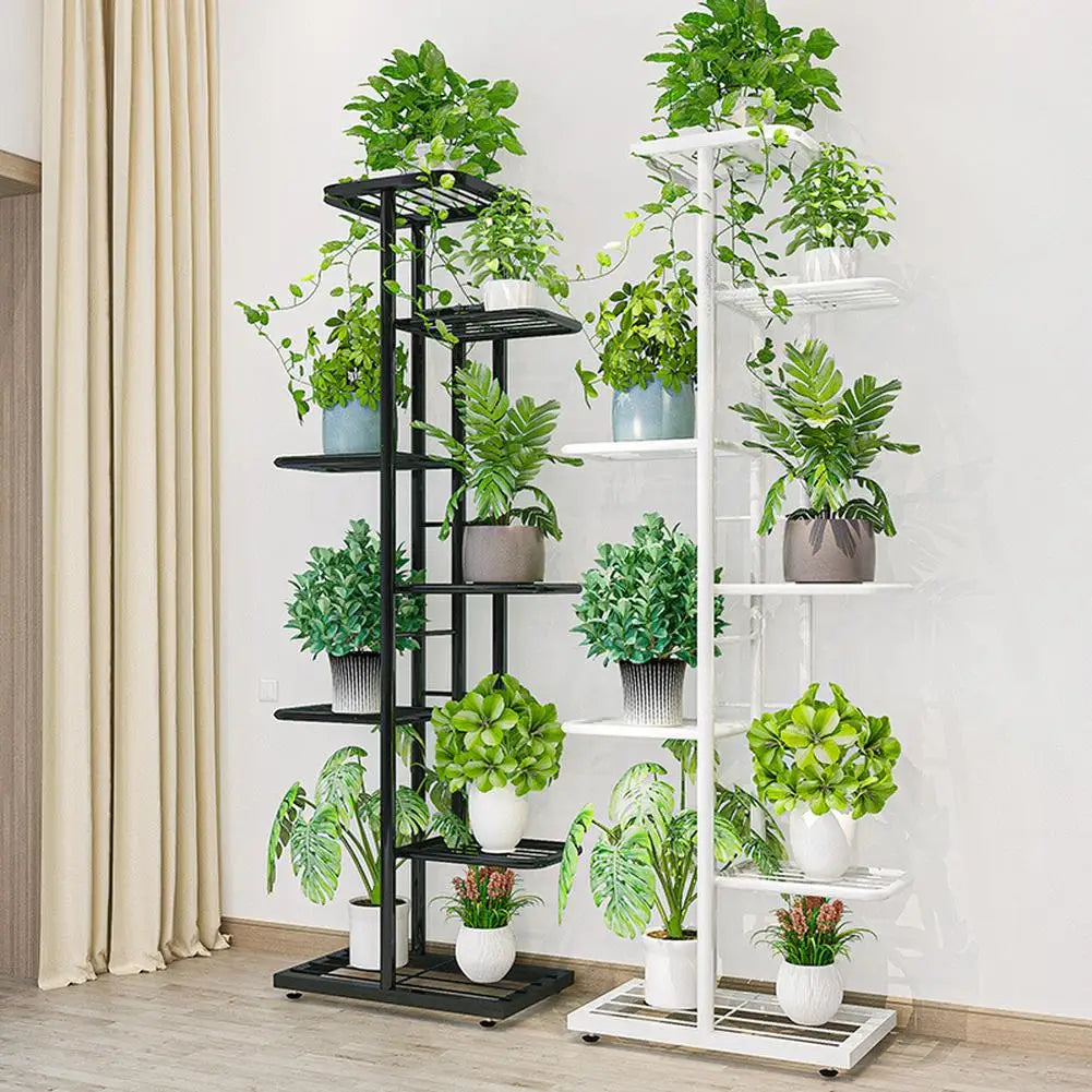 8 Tiers Metal Plant Stand Indoor Outdoor Tiered Shelf
