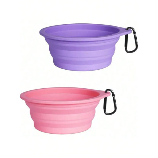 Collapsible Silicone Dog Bowls, Dishwasher Safe, Portable Travel Bowls