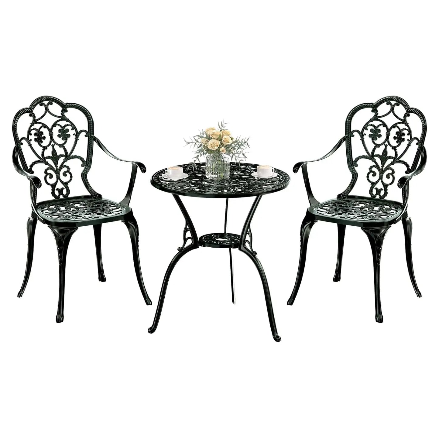 Cast Aluminum Bistro Set Outdoor Patio Table And Chairs
