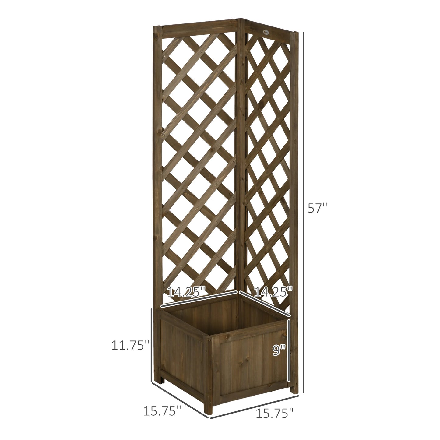 Outsunny Wooden Raised Garden Bed With Trellis For Vines