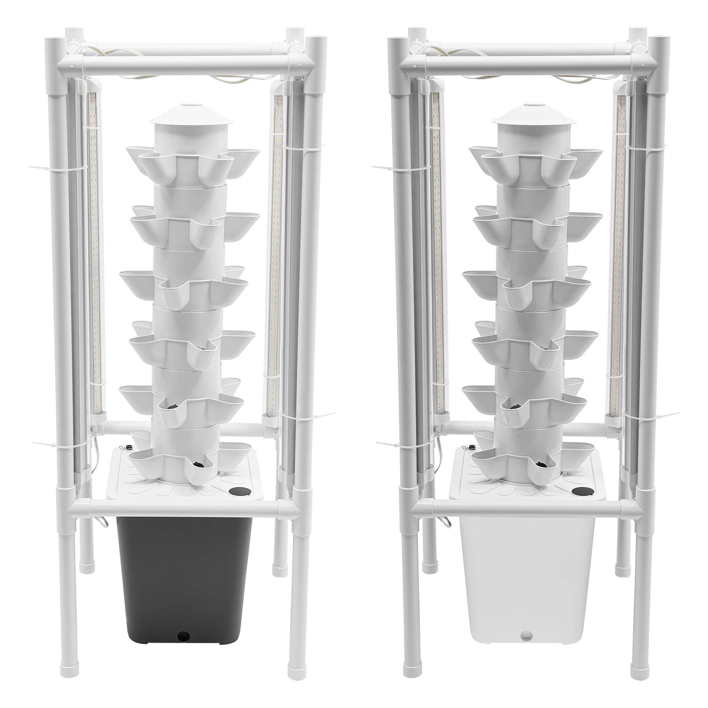 6-Tier Hydroponics Vertical Growing Kit With 30 Planting Holes And LED Lighting