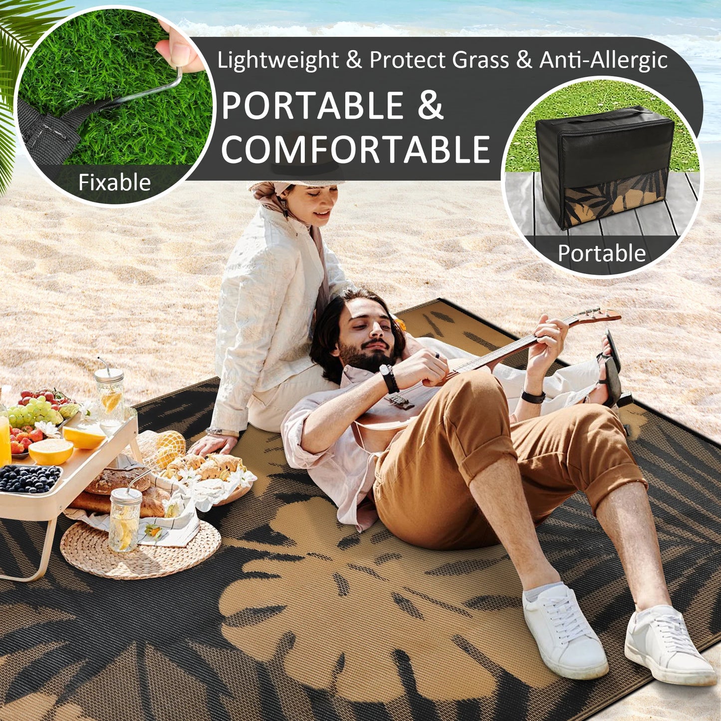 Outdoor Waterproof Rug Made From Recycled Plastic Straw