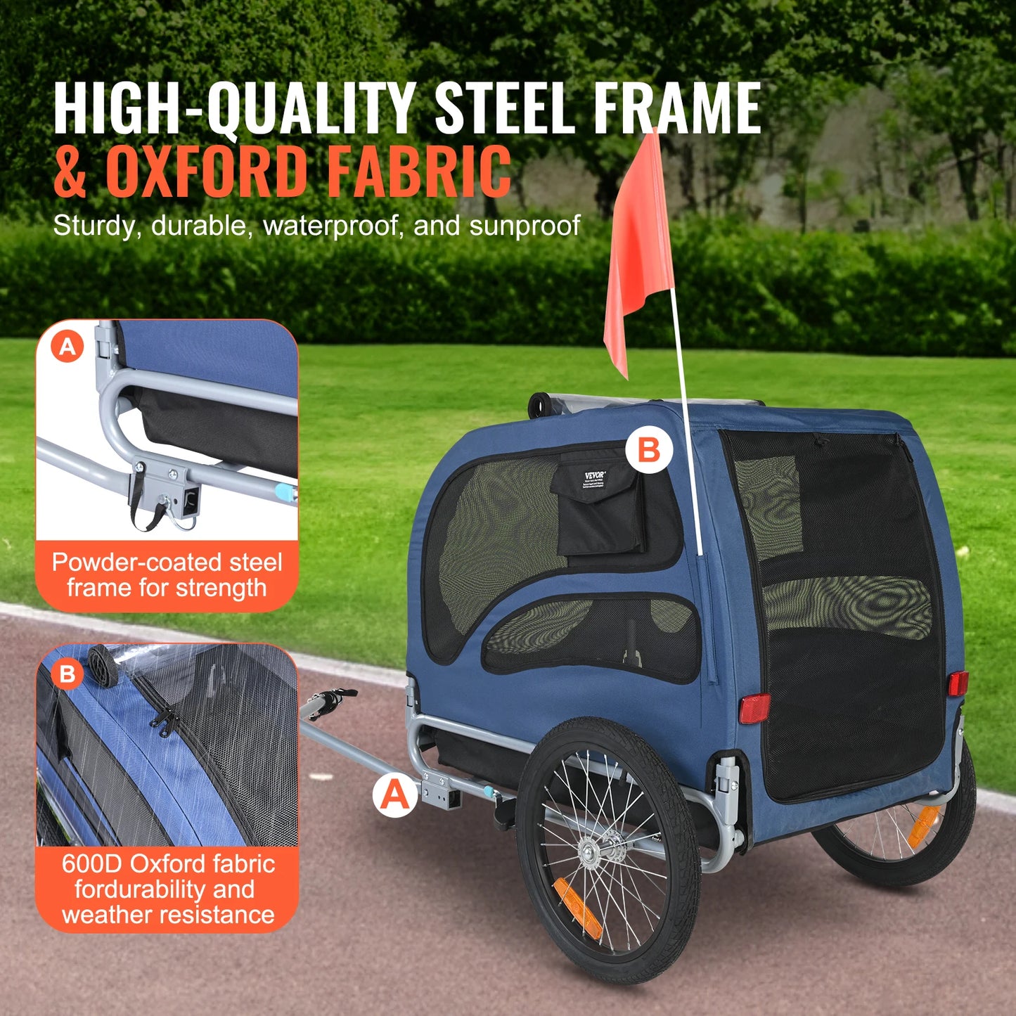 SucceBuy Universal Pet Bike Trailer Carrier For Dogs