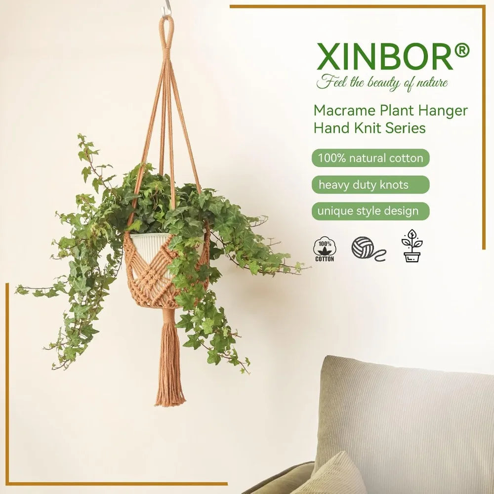 Macrame Plant Hangers 2 Pack With S Hooks Indoors Handmade