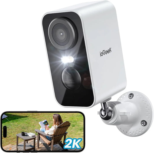 IEGEEK 2K Wireless Outdoor Security Camera With Battery And WiFi