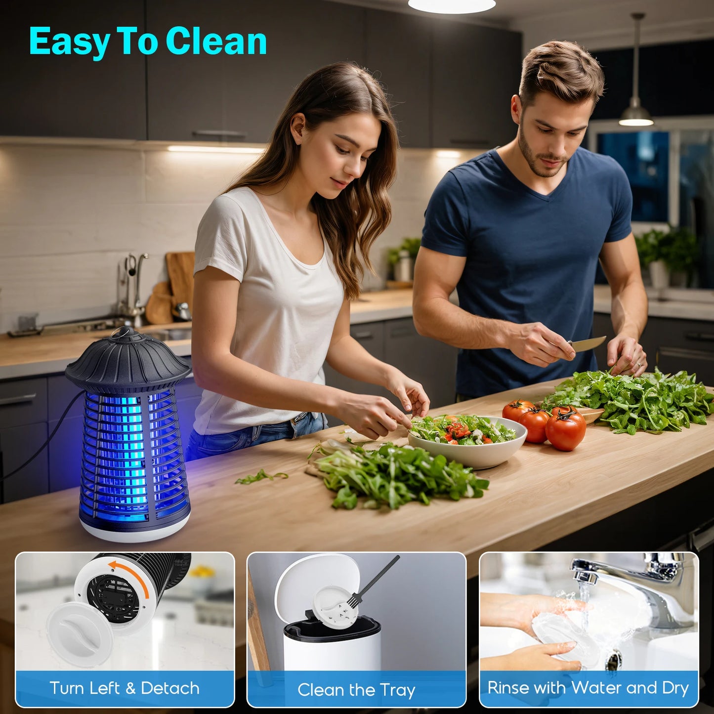 Electric Bug Zapper Dual UV LED Indoor Outdoor Mosquito Killer