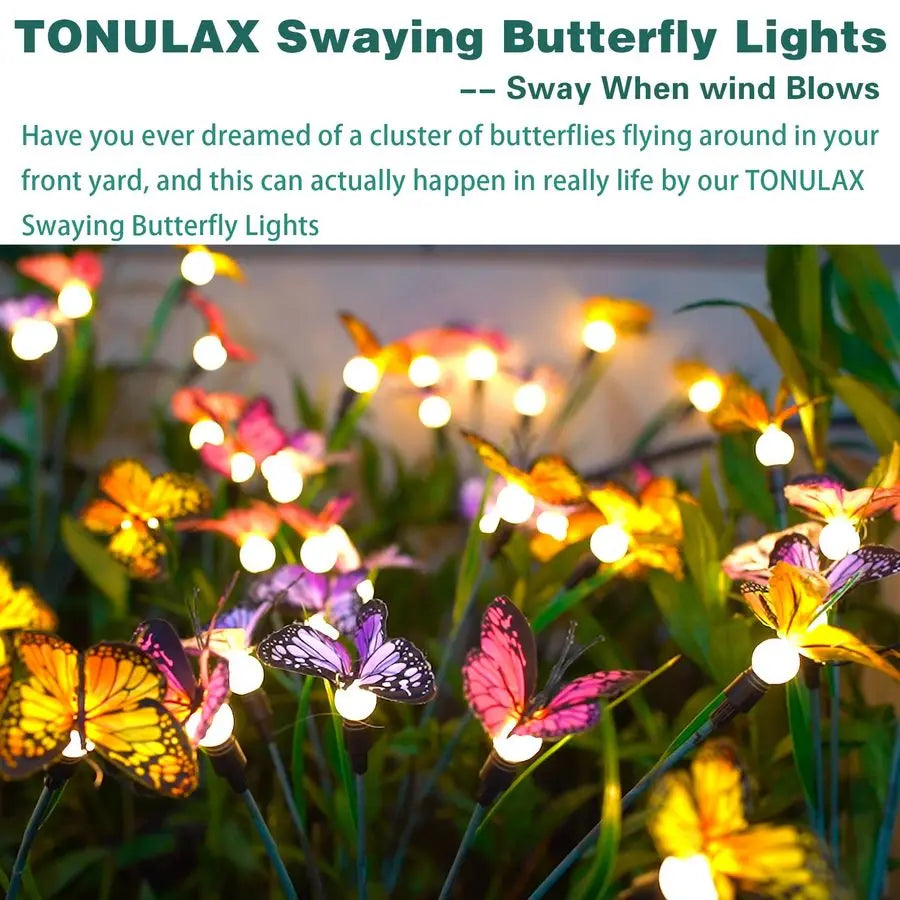 Solar Swaying Butterfly Garden Lights For Outdoor Yard