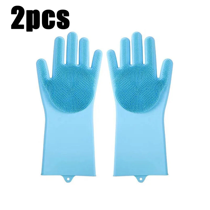 Ergonomic Silicone Cleaning Gloves for Kitchen and Pet Care