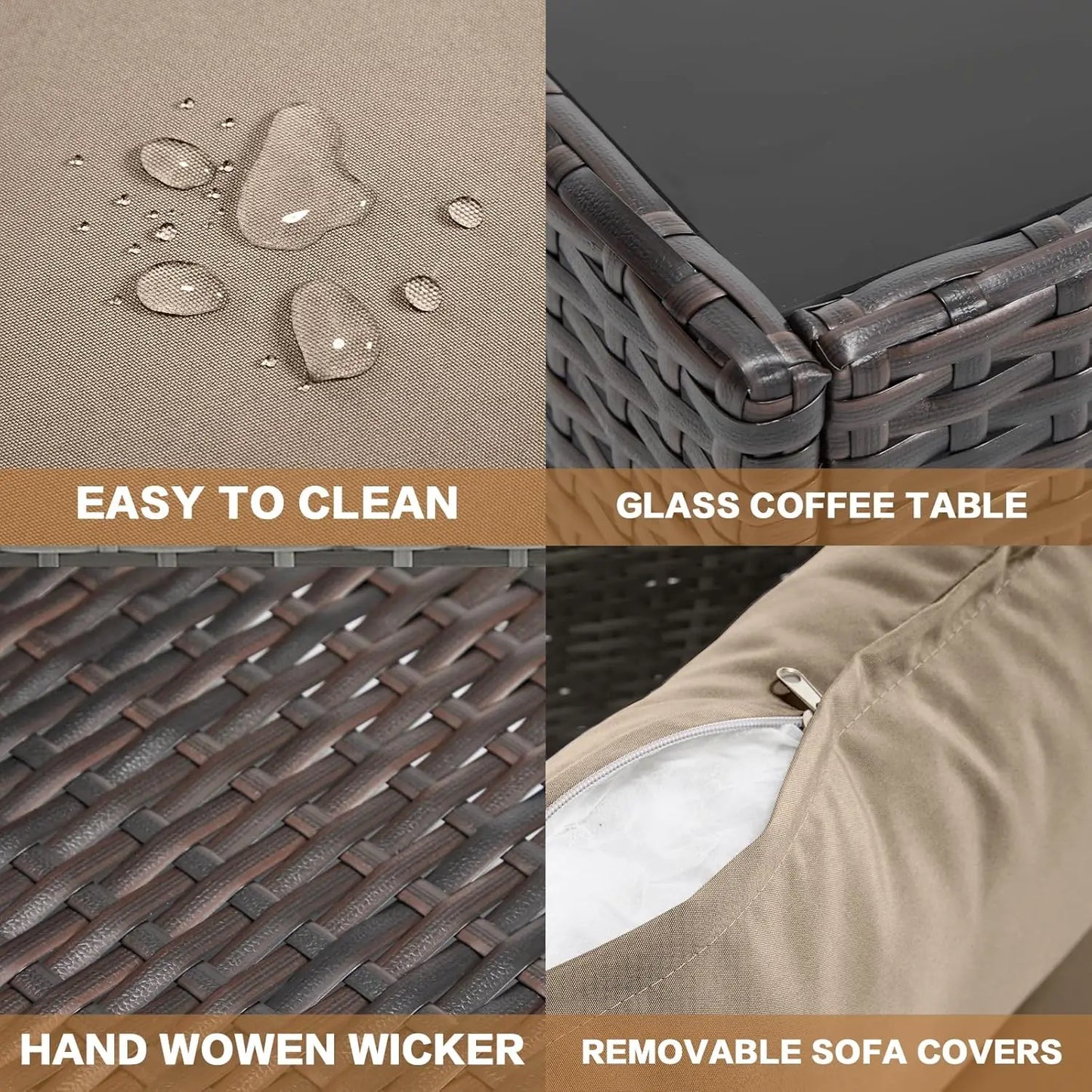 Outdoor 7 Piece Patio Furniture Set All Weather Wicker