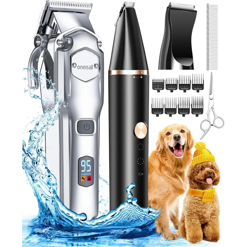 XMSJ Dog Grooming Kit Heavy Hair Low Noise Cordless Clippers