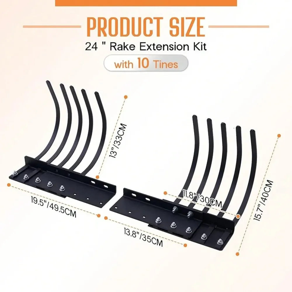 TowBehind Landscape Rake With Adjustable Angle And Steel Tines