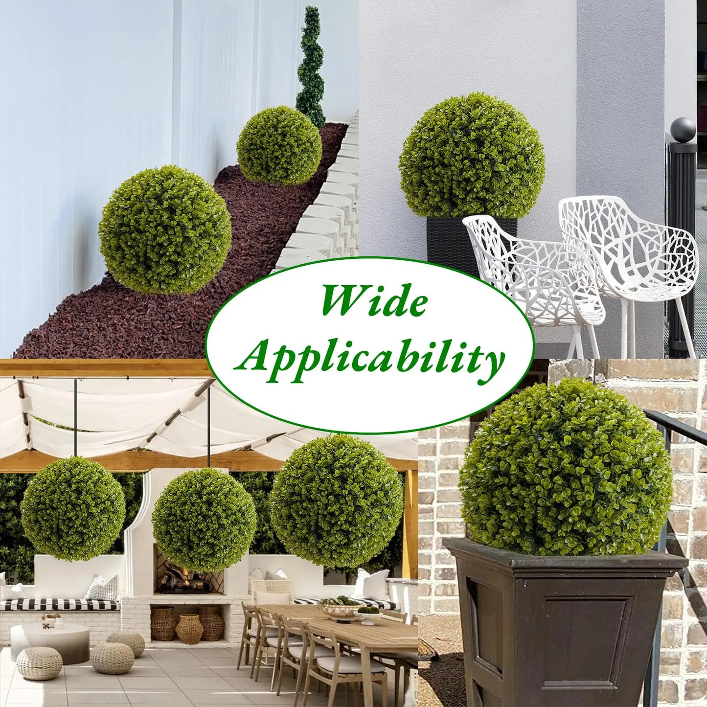 Studyset Artificial Topiary Balls Outdoor Set Of 2 Decor