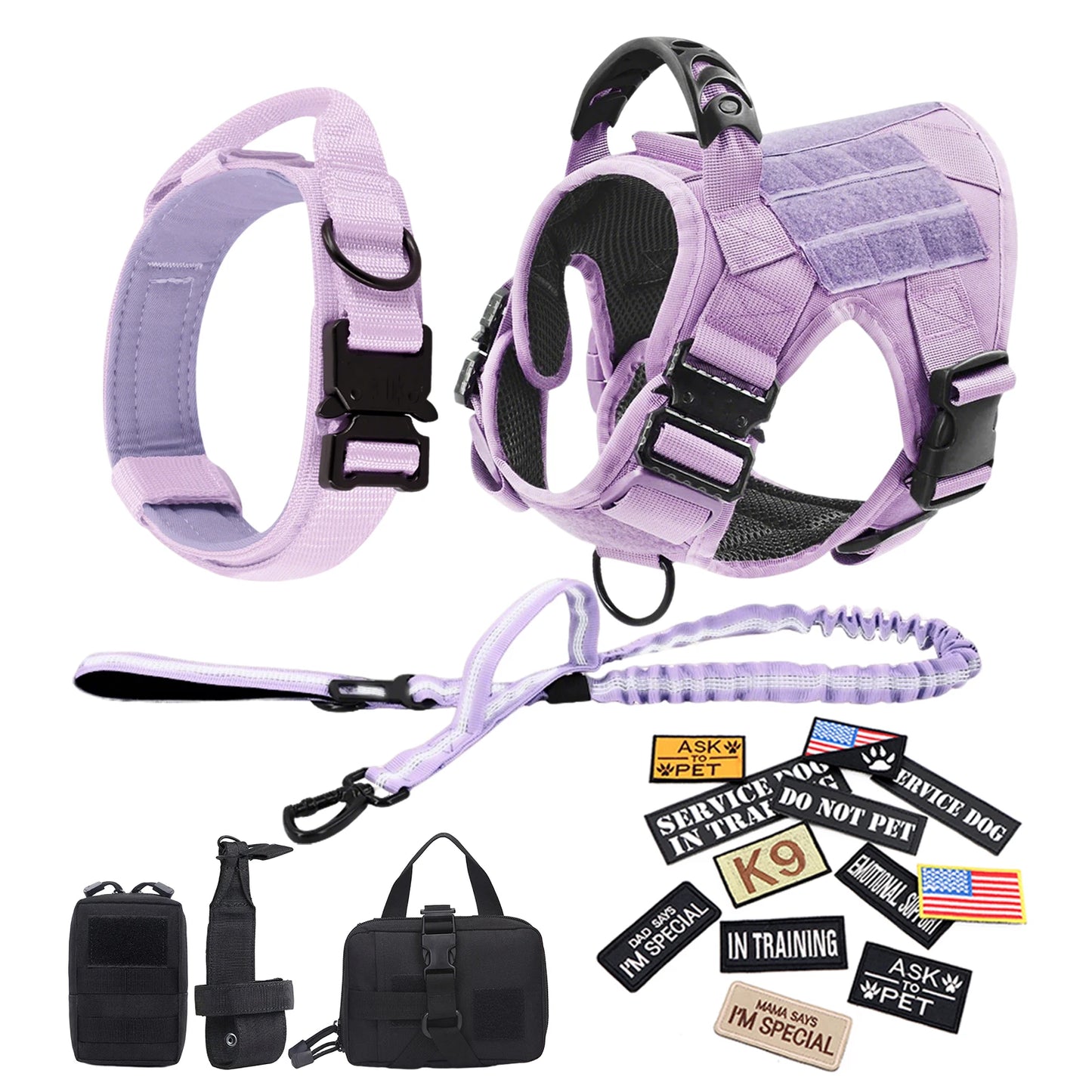 PETRAVEL Military Camouflage Nylon Dog Harness Leash Adjustable