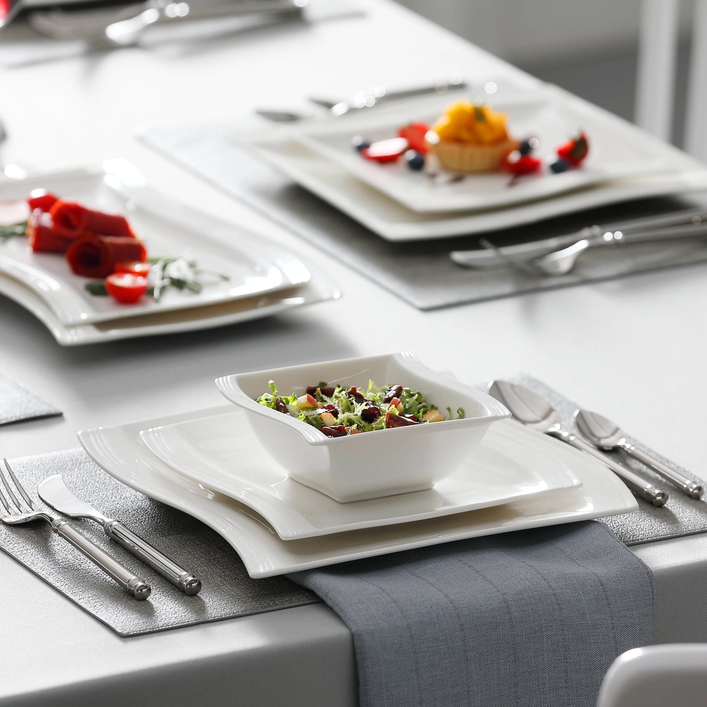 Malacasa White Porcelain Dinnerware Set For Everyday Dining