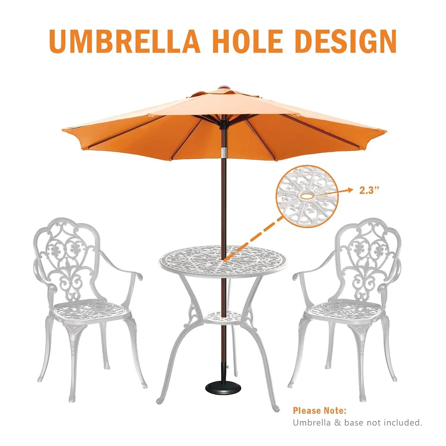 Cast Aluminum Bistro Set Outdoor Patio Table And Chairs