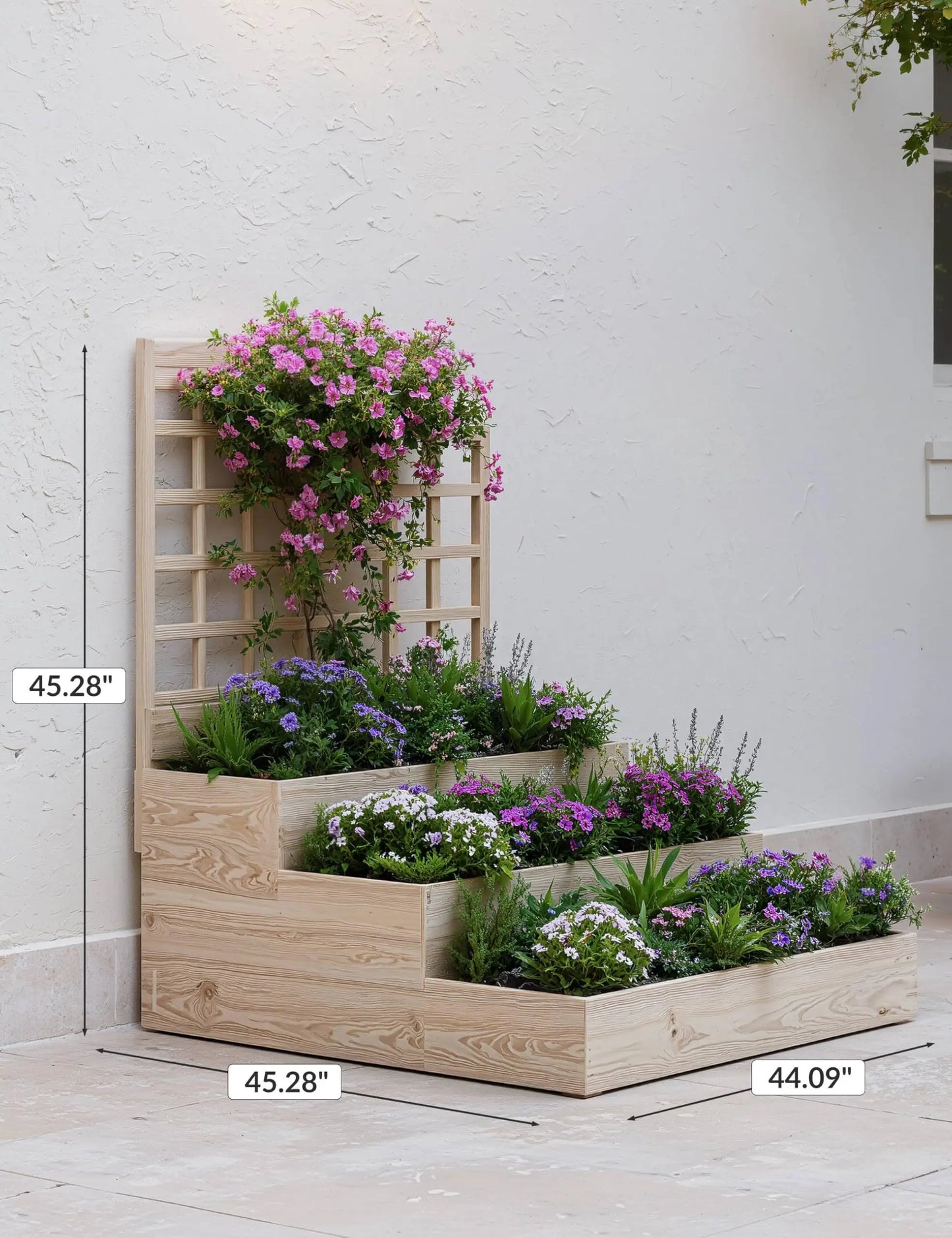 HiMISS 3-Tier Elevated Garden Bed with Trellis