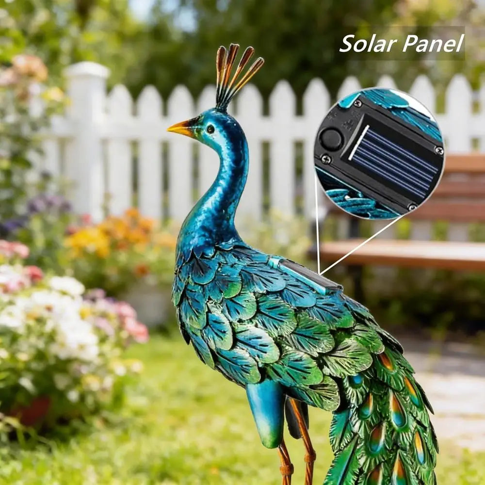 Peacock Metal Garden Statue For Yard, Patio And Lawn Decor