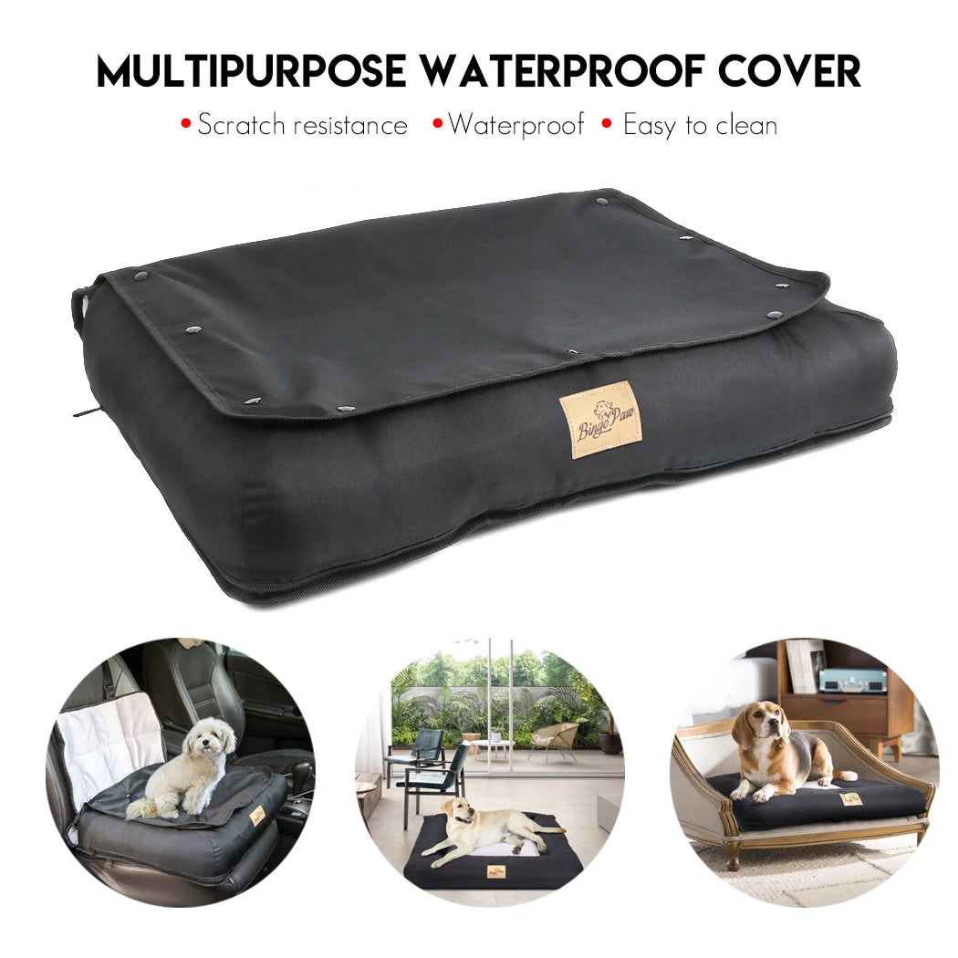 BINGOPAW Waterproof Dog Car Seat Bed With Removable Pad Cover And Safety Belt
