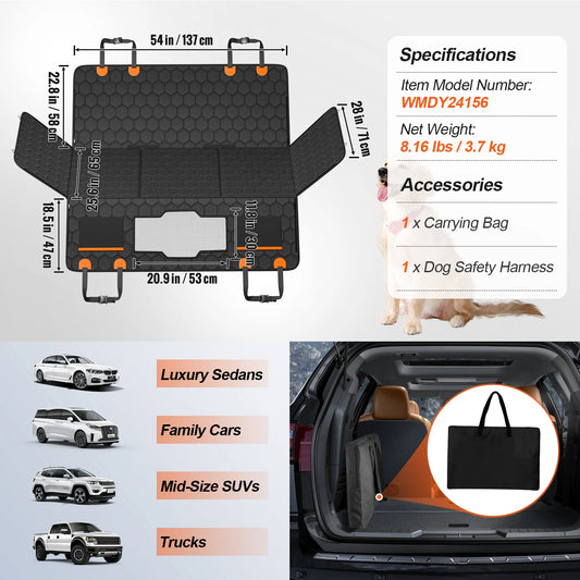 SucceBuy Back Seat Extender Dog Car Hammock Mesh Window