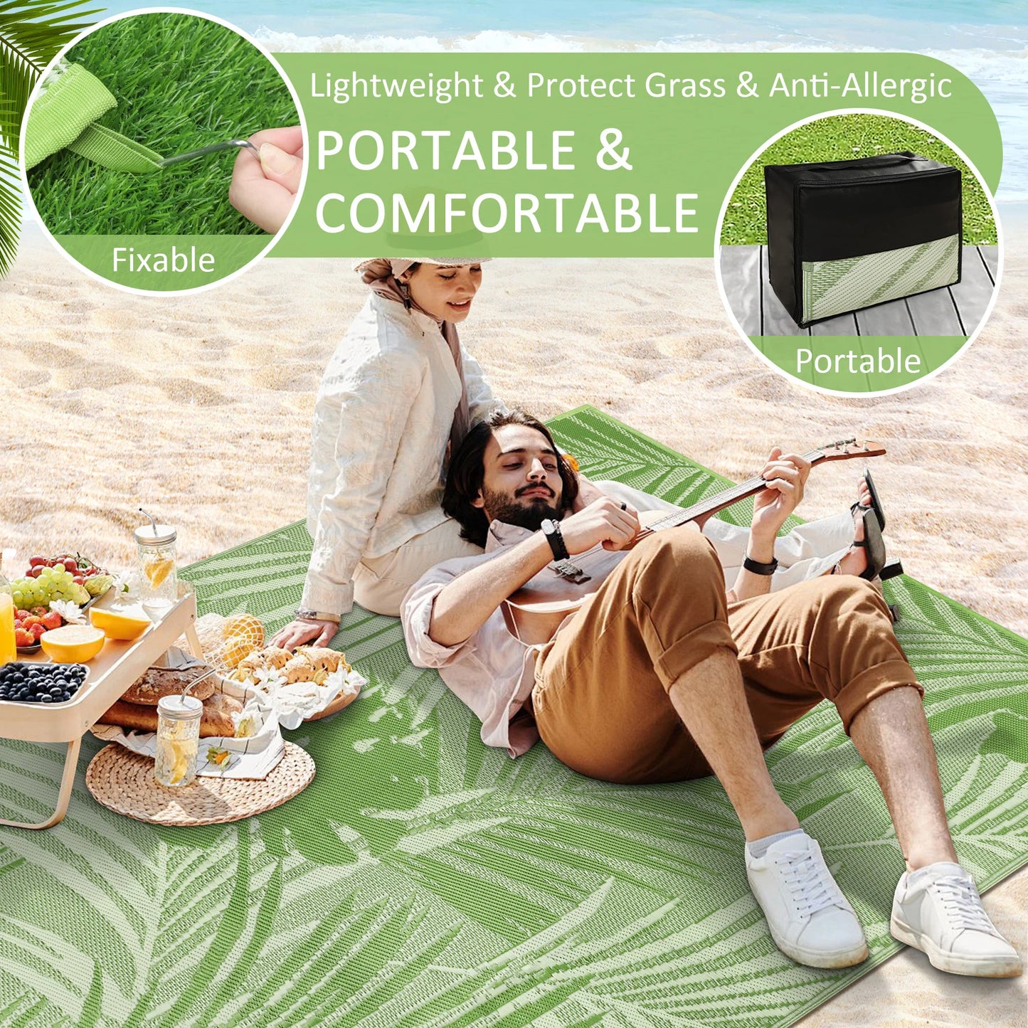 Outdoor Waterproof Rug Made From Recycled Plastic Straw