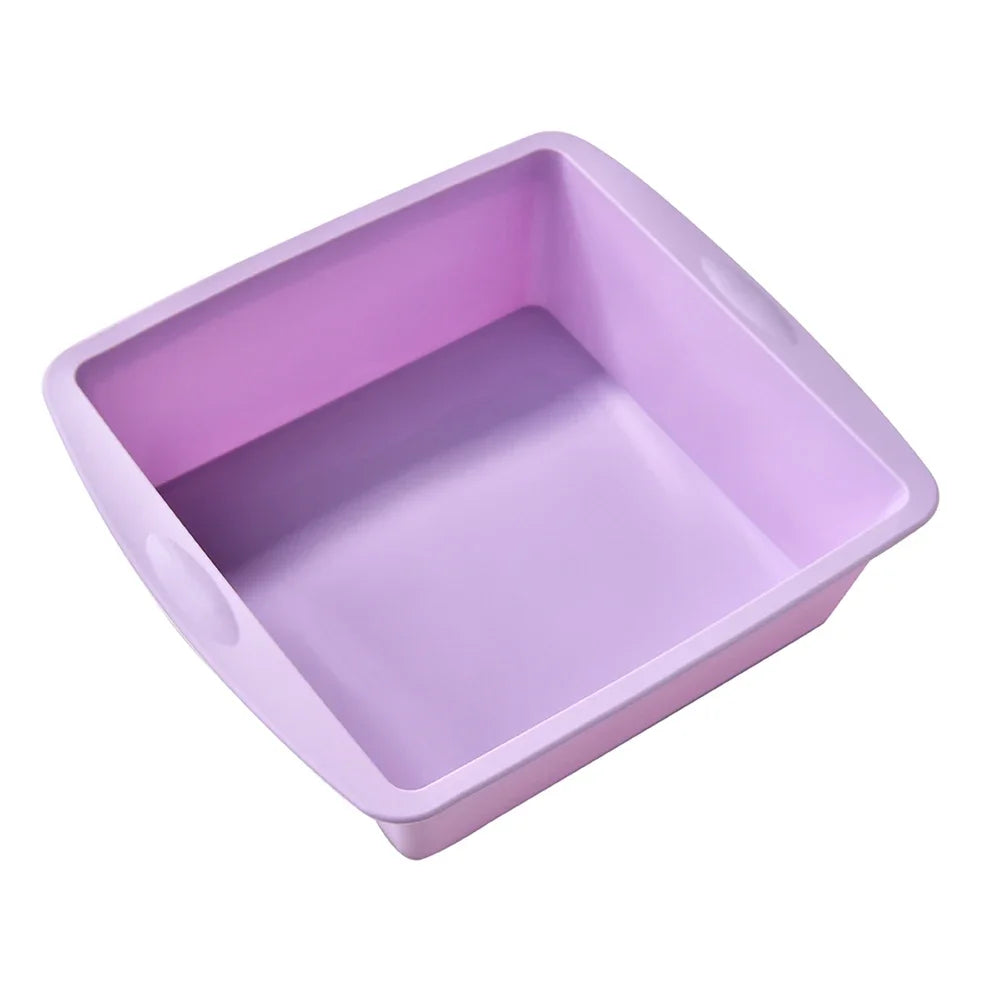 Silicone Square Cake Plate Nonstick With Anti Slip Handle
