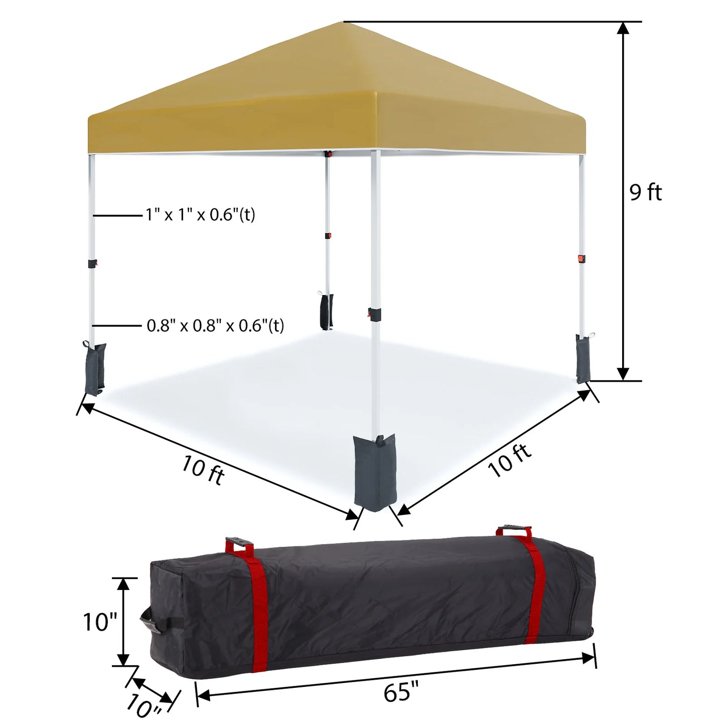 HiMISS Center Locking Canopy Tent Portable Outdoor Shelter