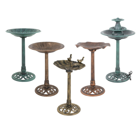 Pedestal Bird Bath Freestanding Garden Decor Antique Style