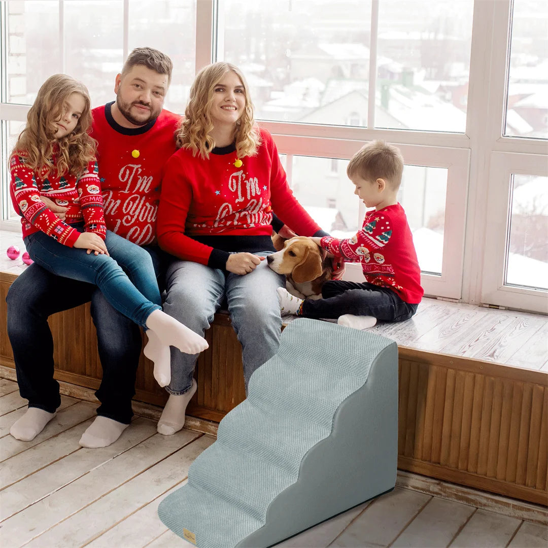 Pet Dog Stairs for High Beds and Sofas With Non Slip Washable Cover