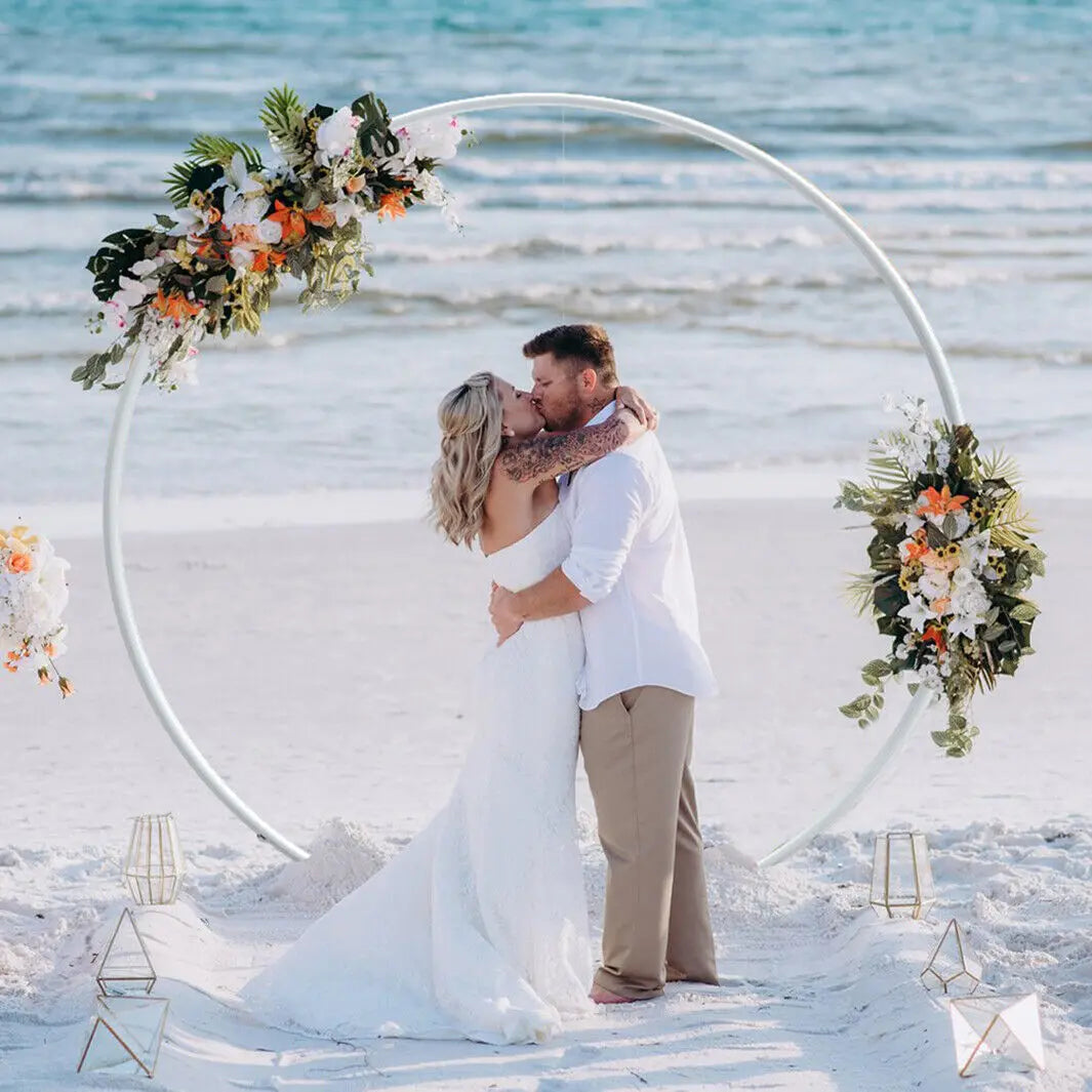 Round Wedding Arch Frame Metal Backdrop Stand For Balloons And Flowers