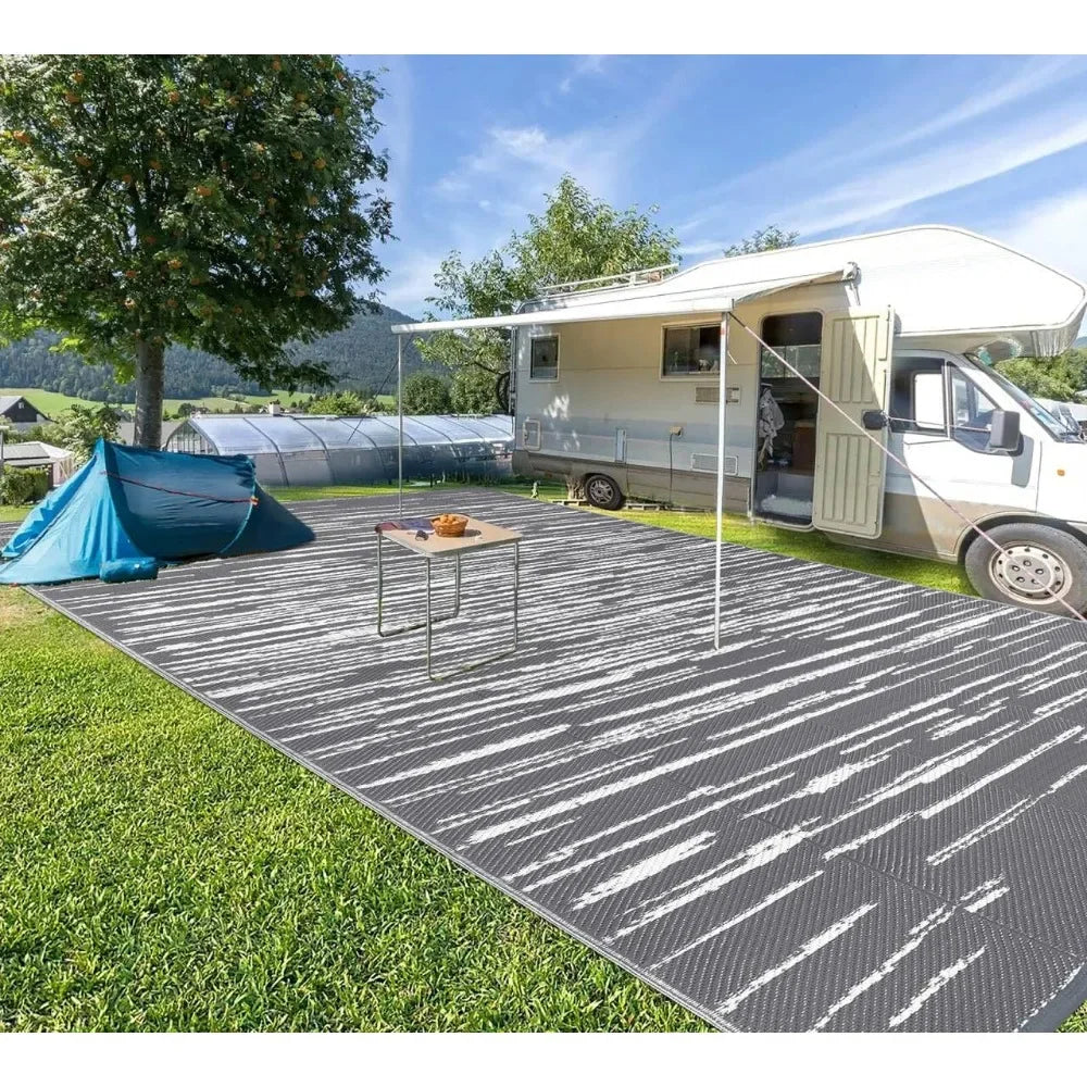 Outdoor Patio Rug for RV Camping and Deck Waterproof Reversible