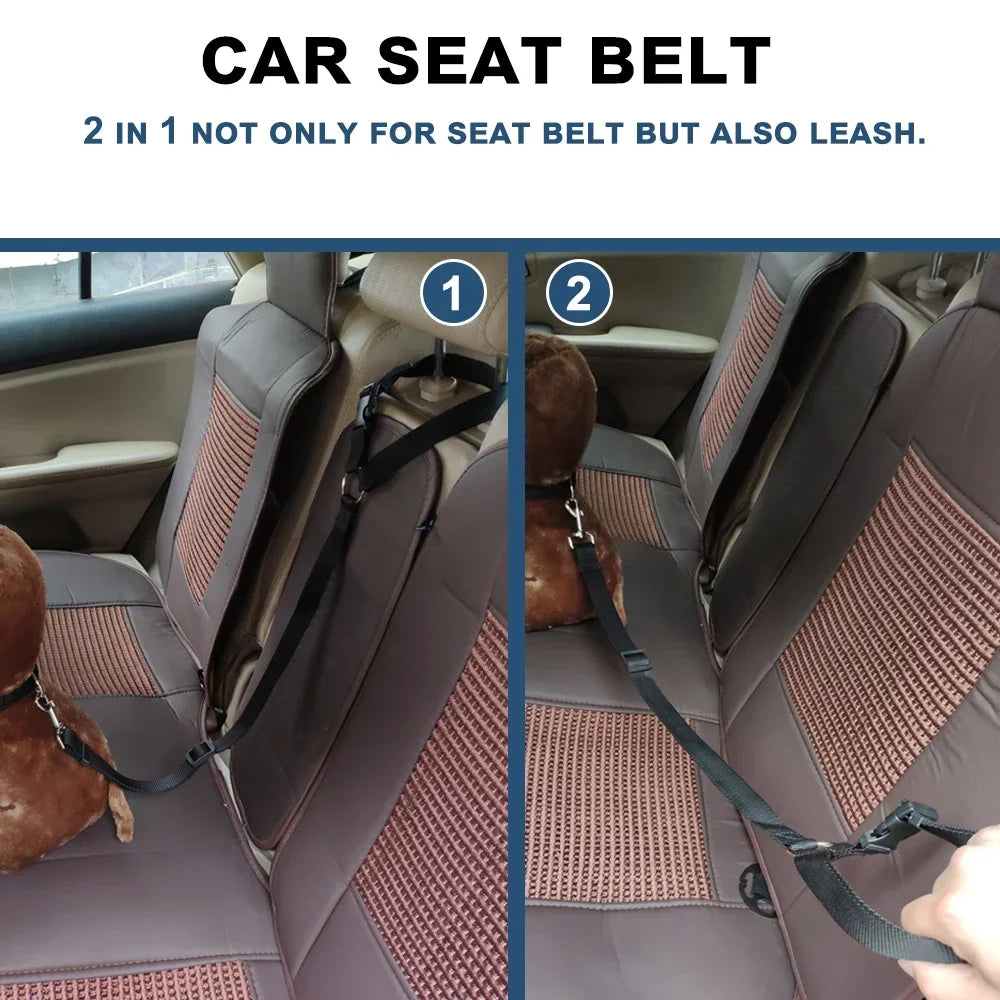 Pet Car Seat Belt and Leash Nylon Adjustable Harness