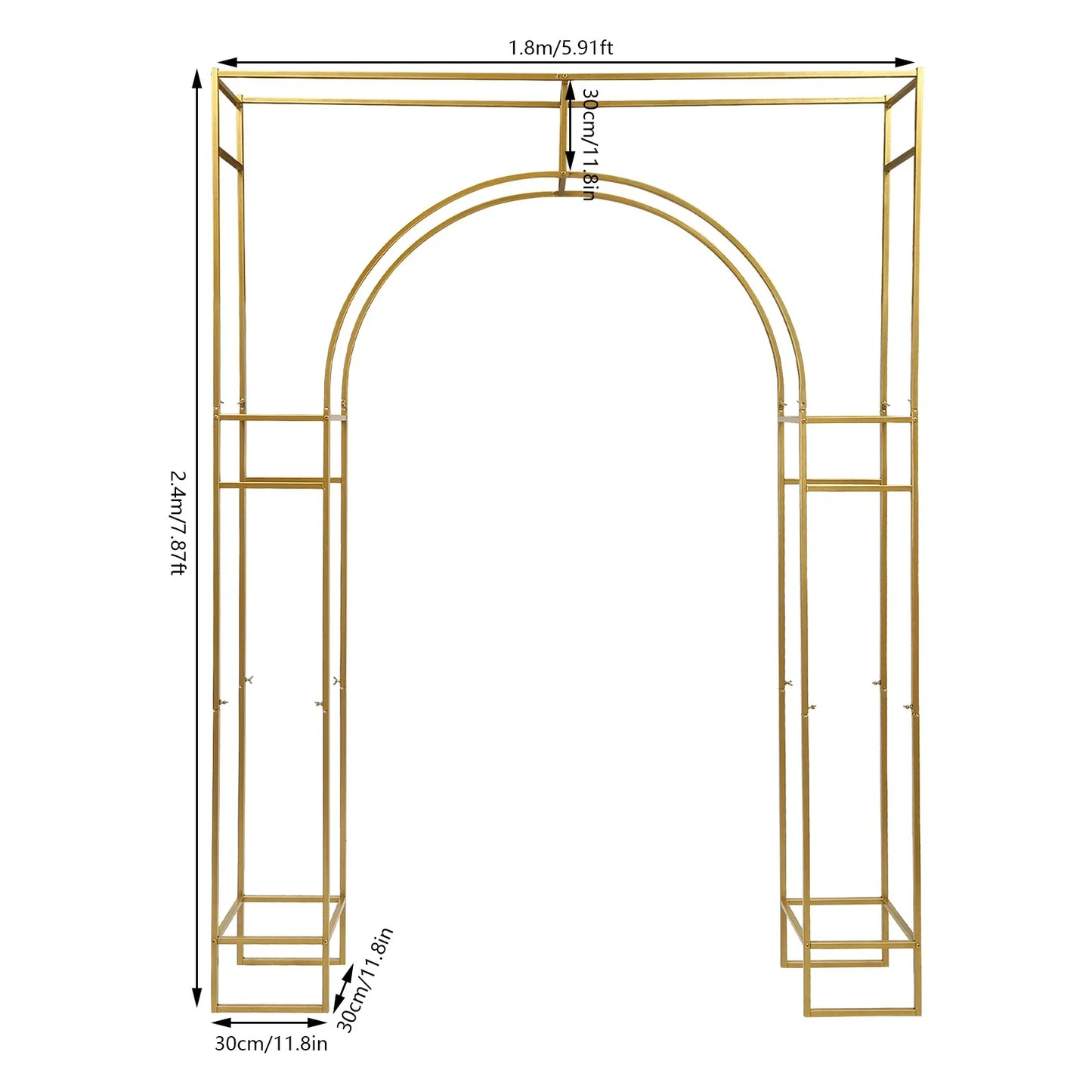 Gold Wedding Arches Ceremony Metal Balloon Arch Stand Garden Arbor